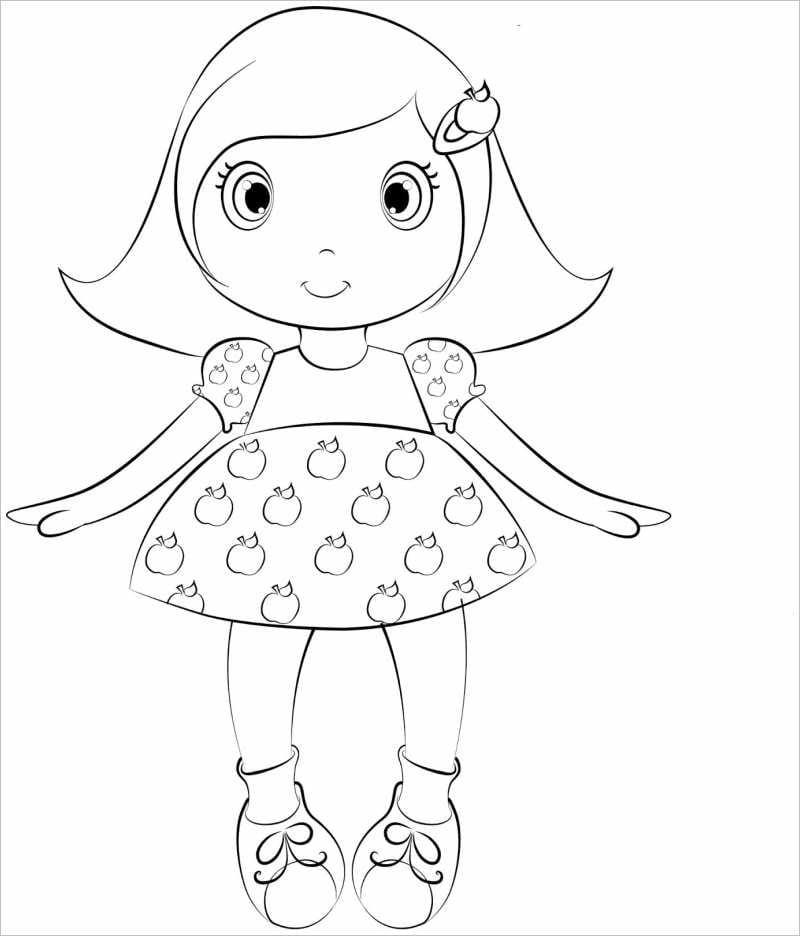 Cực yêu với búp bê búp bê tranh tô màu chibi cute