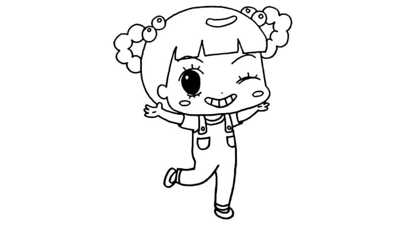 Tranh tô màu cho bé gái dễ thương tô màu em bé gái