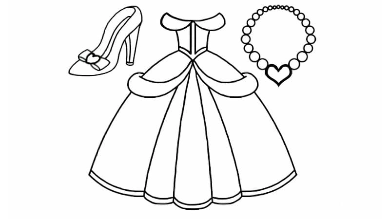 Tranh tô màu cho bé gái sáng tạo cùng tô màu váy bé gái
