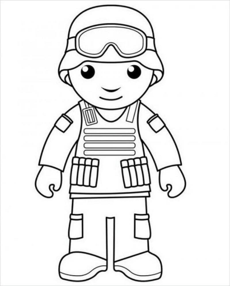 Tuyển chọn tranh tô màu chú bộ đội đẹp nhất cho bé