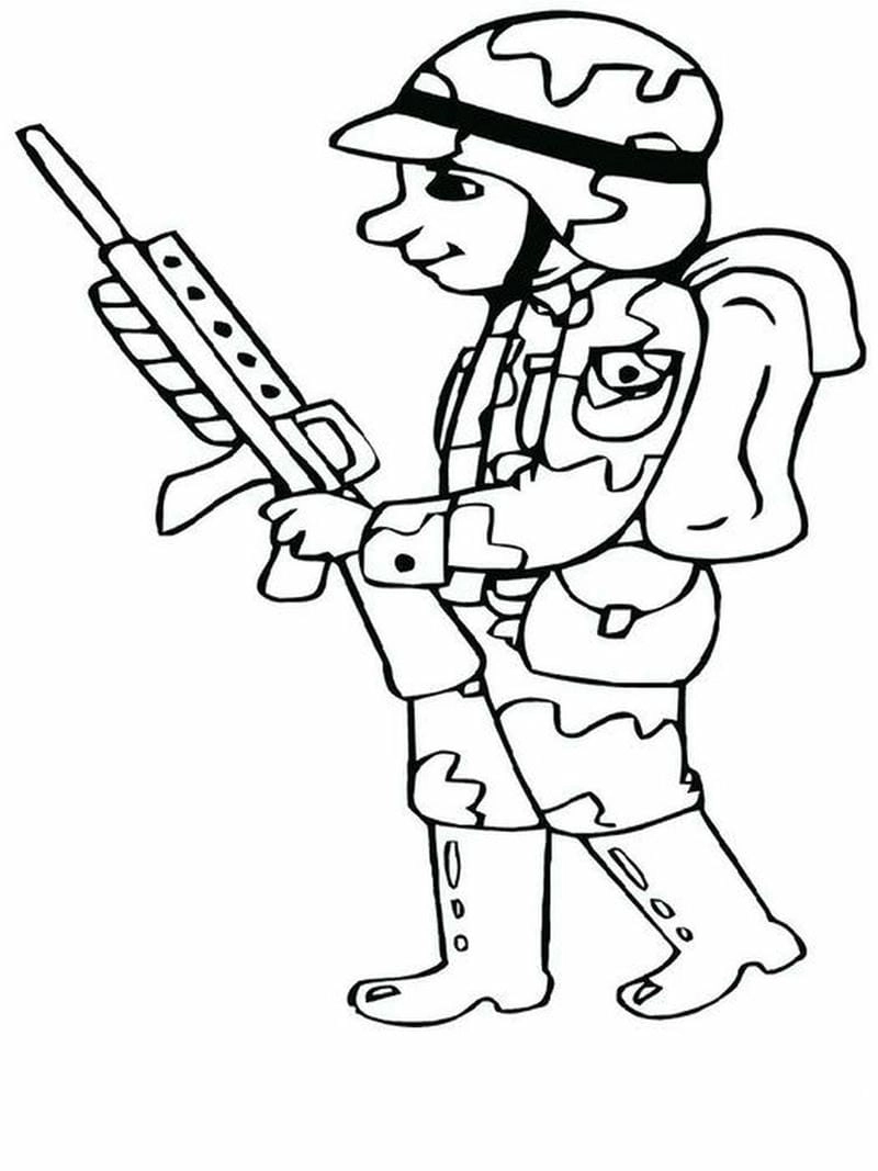 Bé học về lính qua tranh tô màu chú bộ đội biên phòng