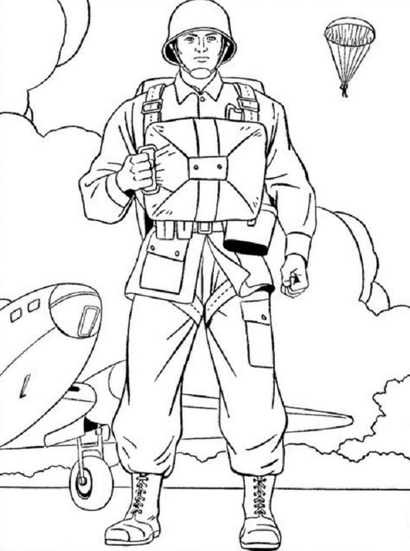 Rèn tính kỷ luật với tranh tô màu chú bộ đội canh gác