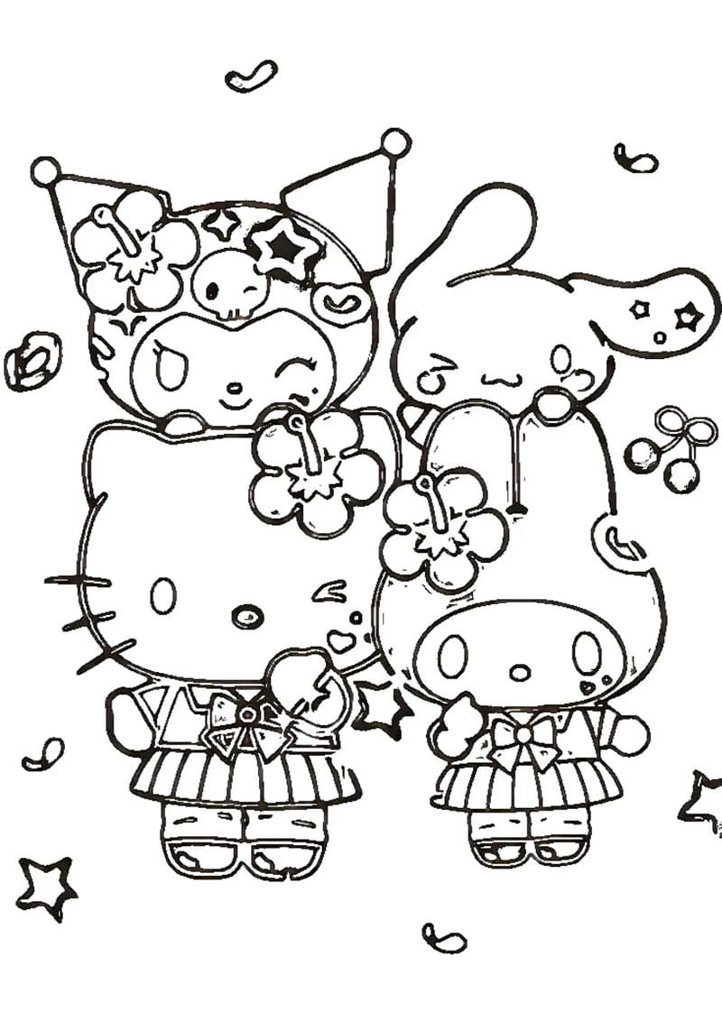 Sáng tạo với mau kuromi tranh tô màu cinnamoroll cá tính dễ thương