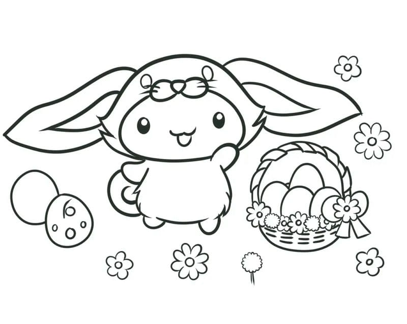 Tải ngay tranh tô màu búp bê giấy cinnamoroll để bé tha hồ sáng tạo