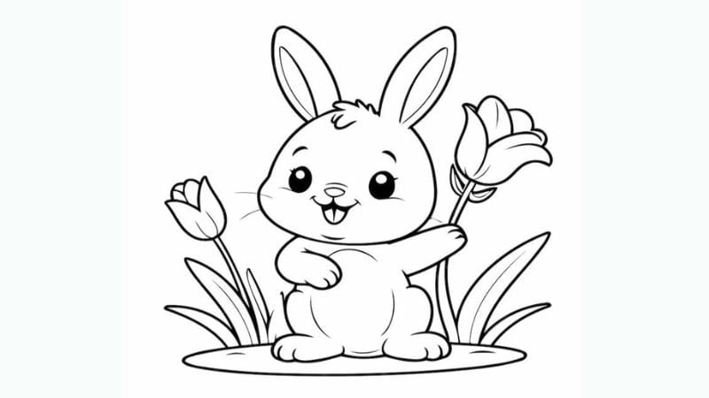 Tranh tô màu hình con thỏ cho bé giúp bé làm quen với màu sắc