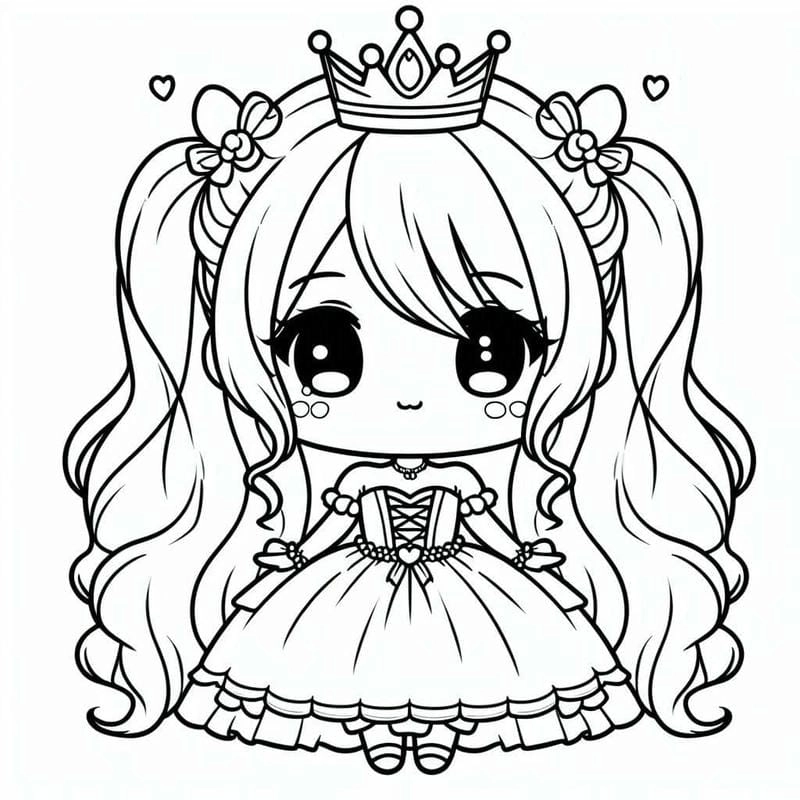 Bé cực thích tranh tô màu công chúa chibi siêu dễ thương