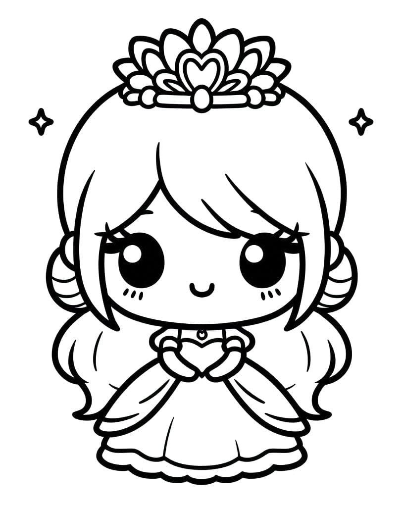Bé thích mê tranh tô màu công chúa chibi dễ thương cực đáng yêu