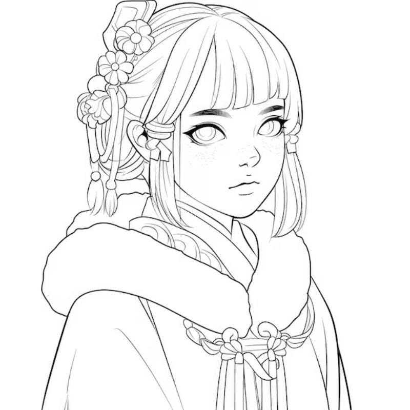 Khám phá tranh tô màu công chúa anime ngầu đầy cá tính