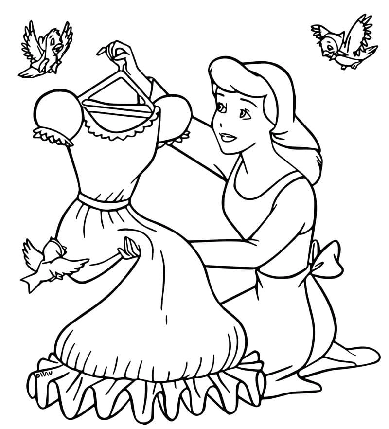 Hóa thân Lọ Lem với lọ lem tranh tô màu công chúa anime