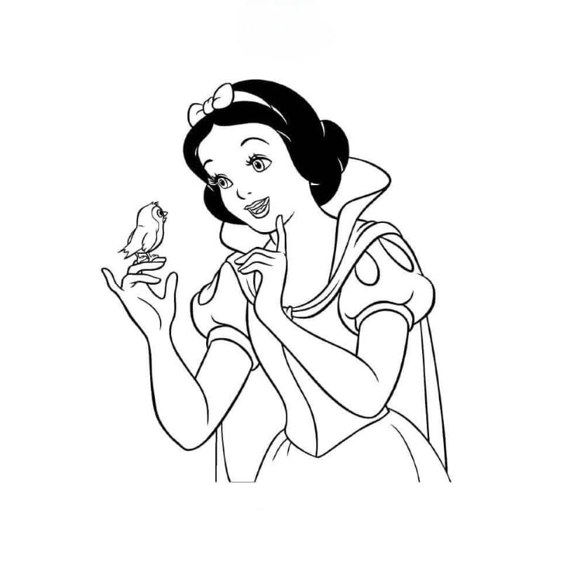 Trở thành bạch tuyết tranh tô màu công chúa anime cùng bé