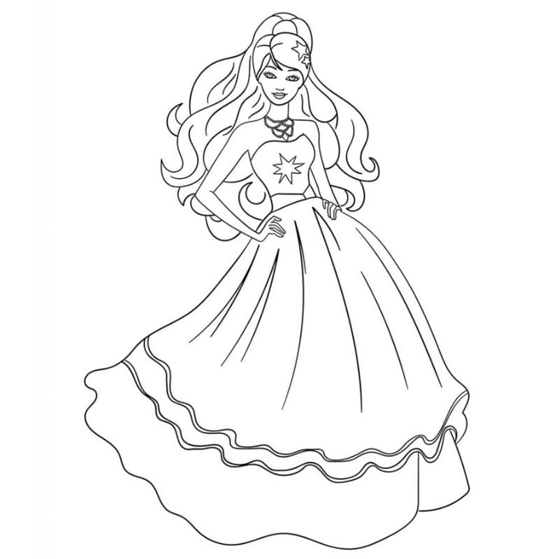 Barbie tranh tô màu công chúa anime đẹp mê ly cho bé gái