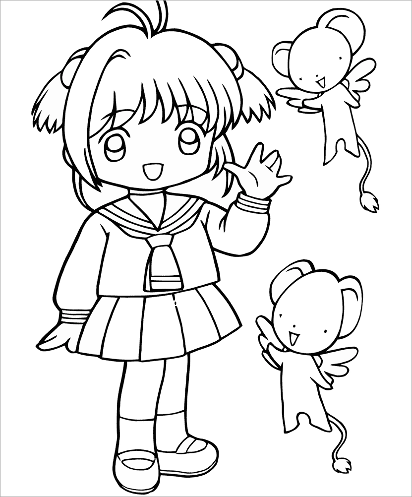 Hình tô màu công chúa anime đẹp dễ tải cho bé thỏa sức tô