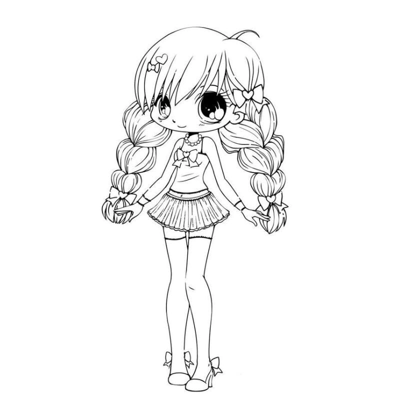 Bức tranh tranh tô màu công chúa anime kích thích sáng tạo bé