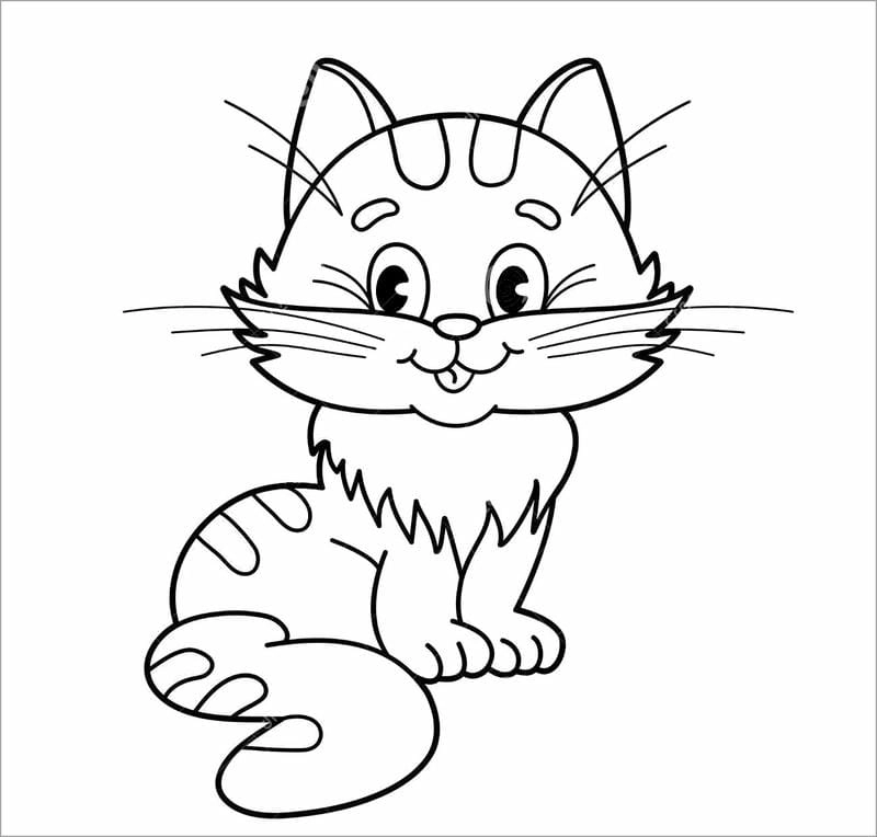 Tô màu thỏa thích cùng tranh tô màu cute mèo tinh nghịch