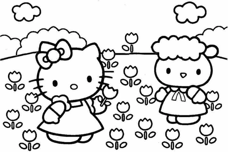 Bé thích tranh tô hello kitty đáng yêu