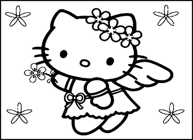 Bé sẽ thích dễ thương tranh tô màu hello kitty