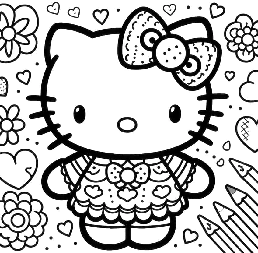 Mẹ chọn tranh to màu hello kitty cho be học mà chơi