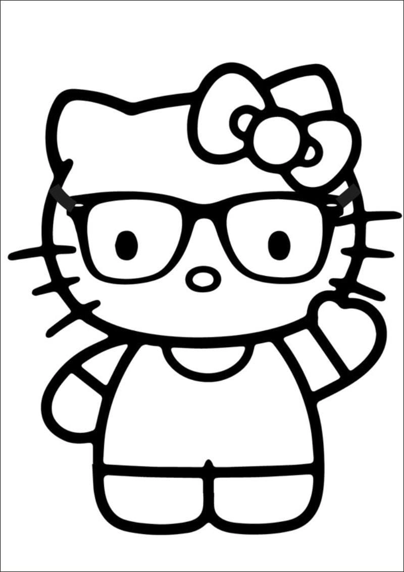 Tai ngay bo mèo kitty tô màu cho tre