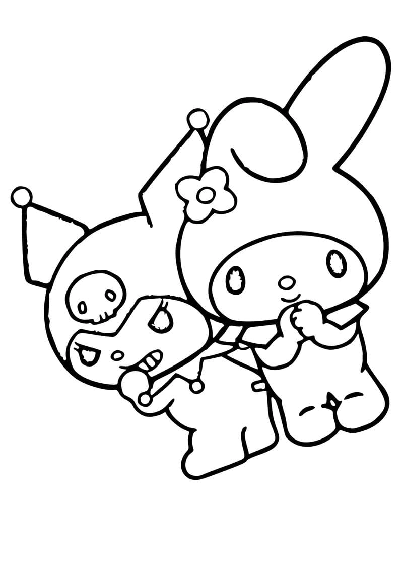 Sưu tầm ngay bức tranh tô màu kuromi xinh xắn