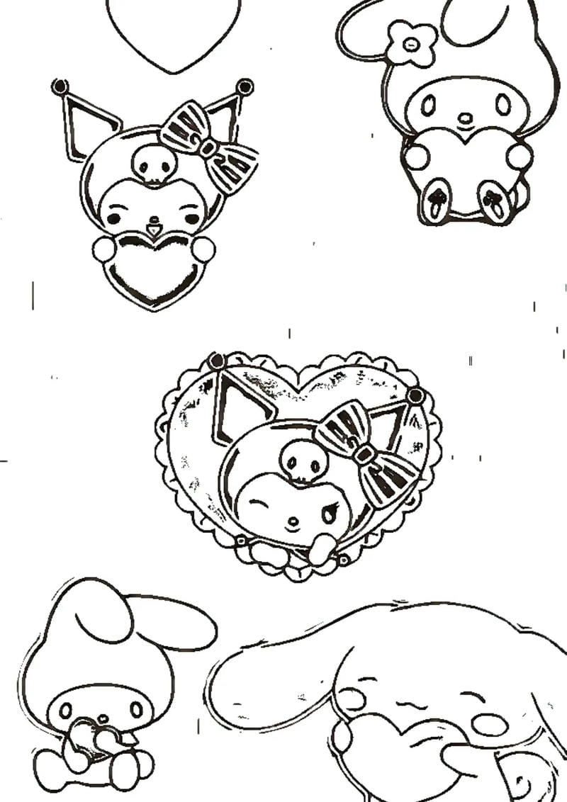 Bé thích tranh tô màu kuromi và melody