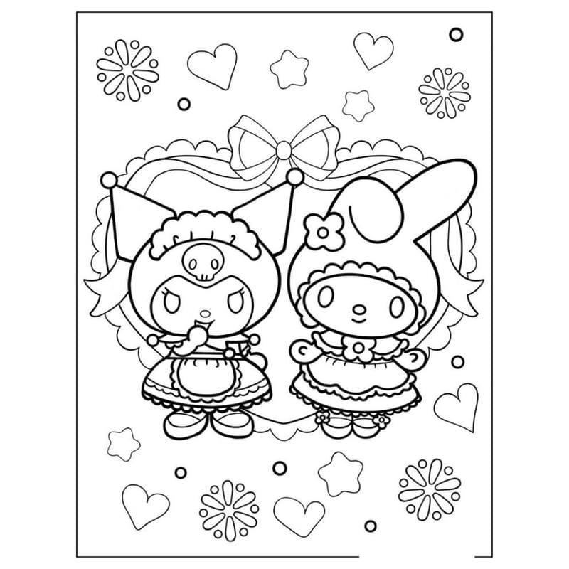 Khám phá tranh tô màu kuromi 