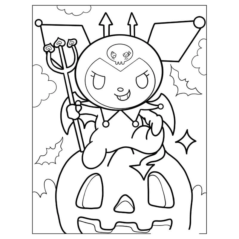 Tải ngay tranh tô màu kuromi pdf dễ thương miễn phí