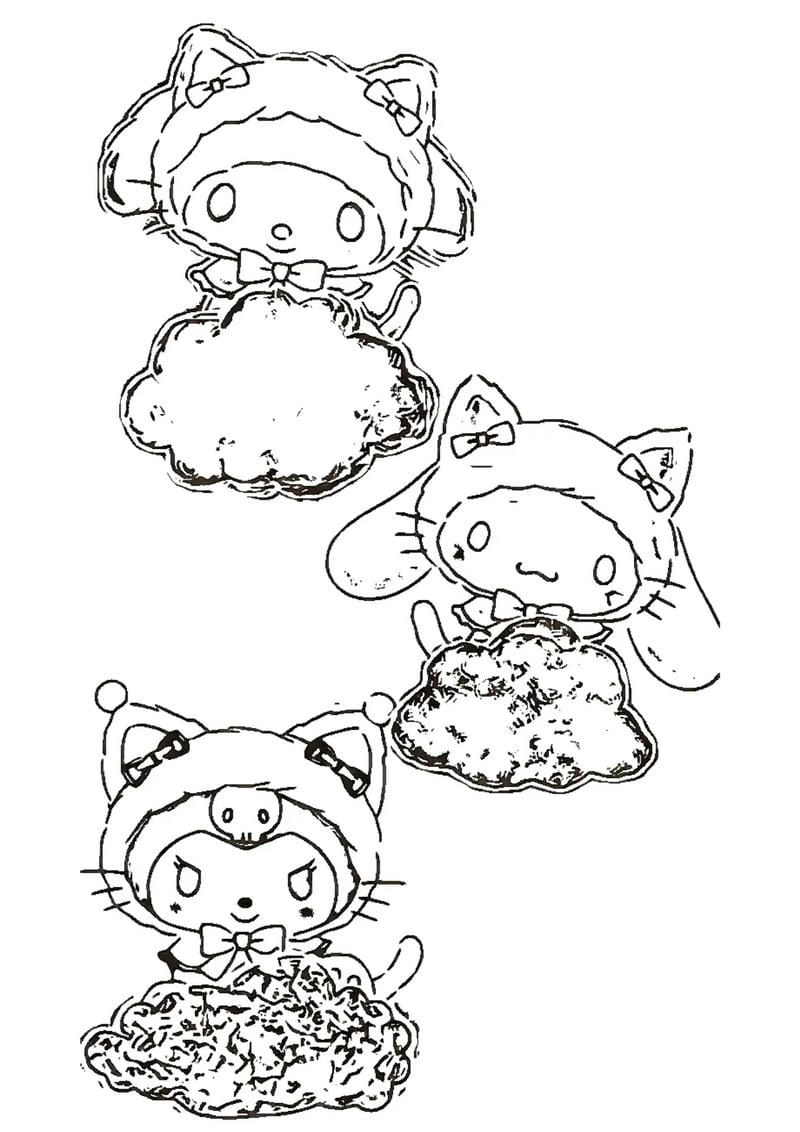 Tải ngay in tranh tô màu kuromi miễn phí