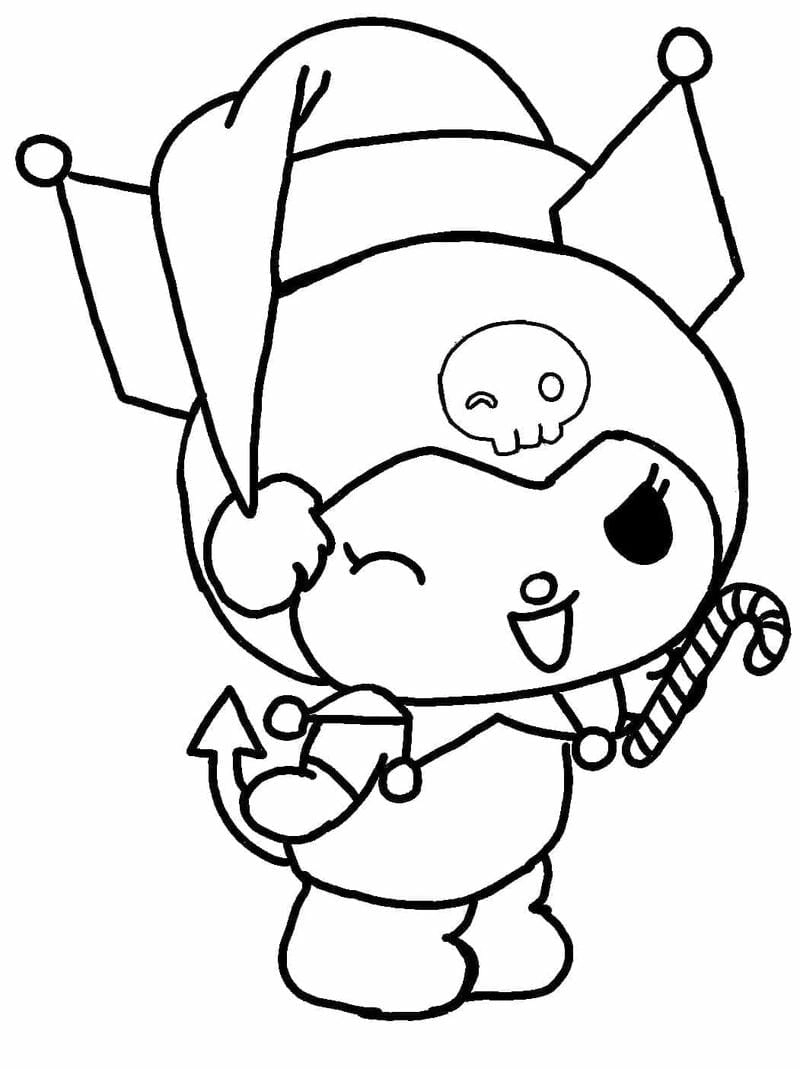 Top mẫu coloring pages tranh tô màu kuromi cute