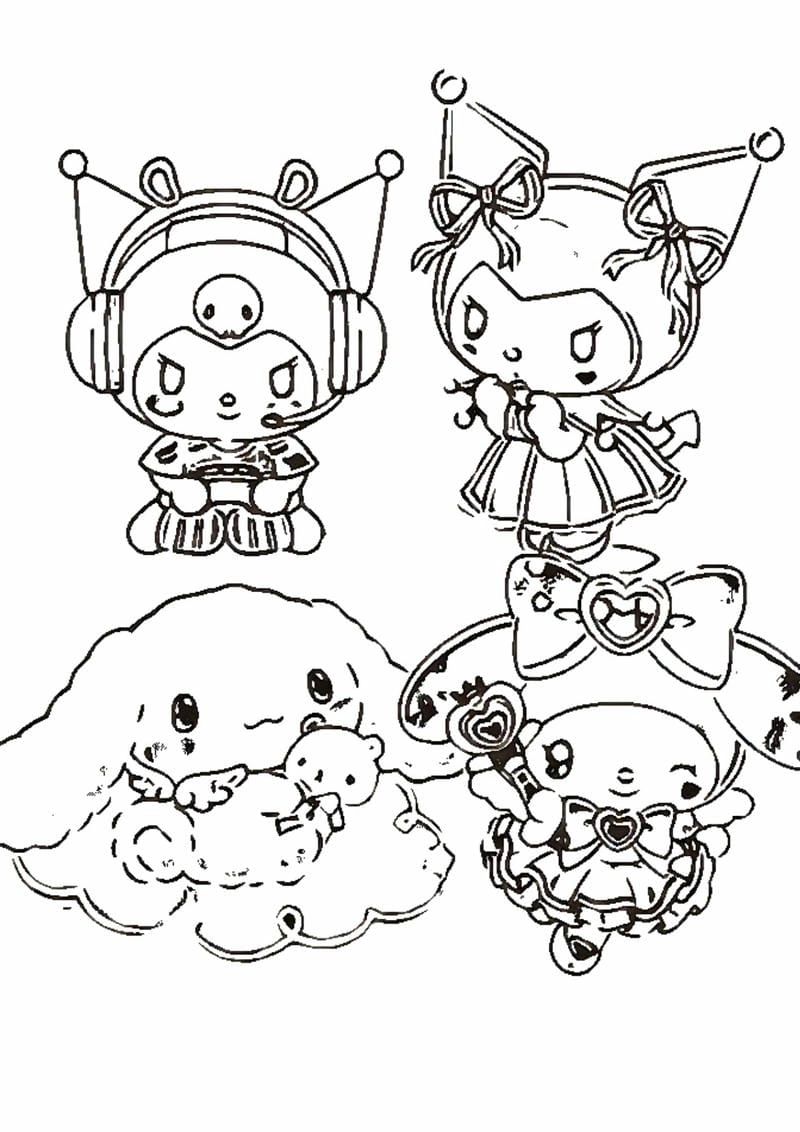 Tuyển chọn tranh tô màu kuromi đáng yêu