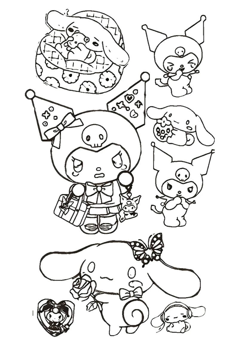 Thử ngay tranh tô màu kuromi anime đẹp