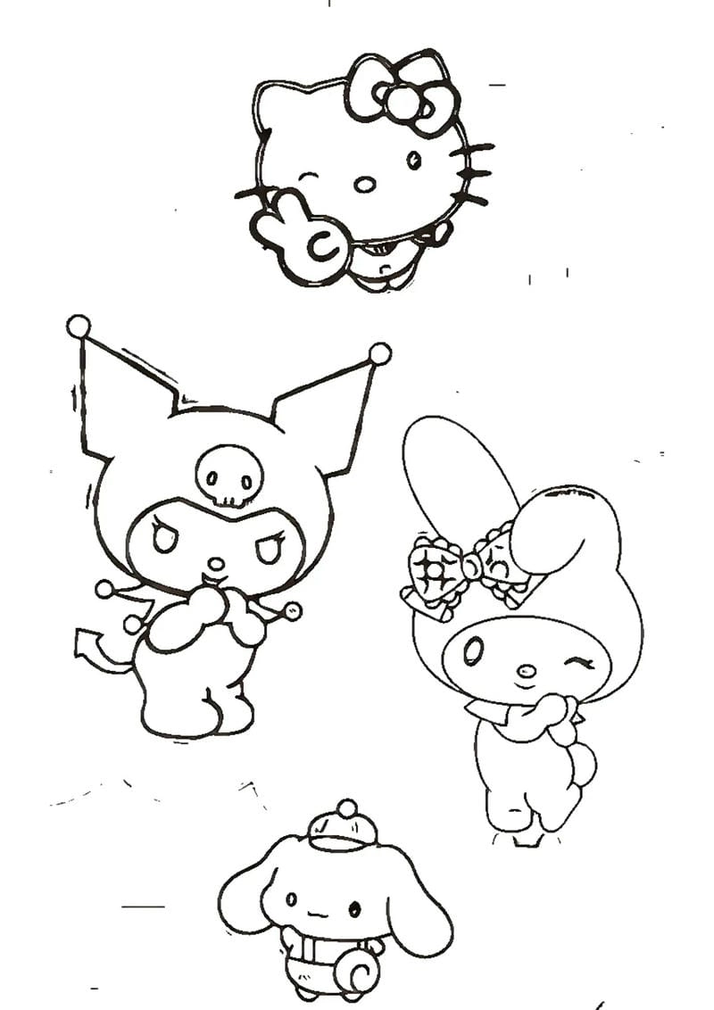 Bé yêu thích tranh tô màu kuromi cute dễ thương