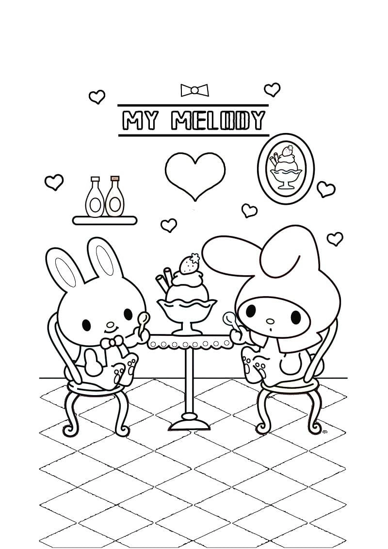 Tải ngay cinnamoroll tranh tô màu melody cực cute