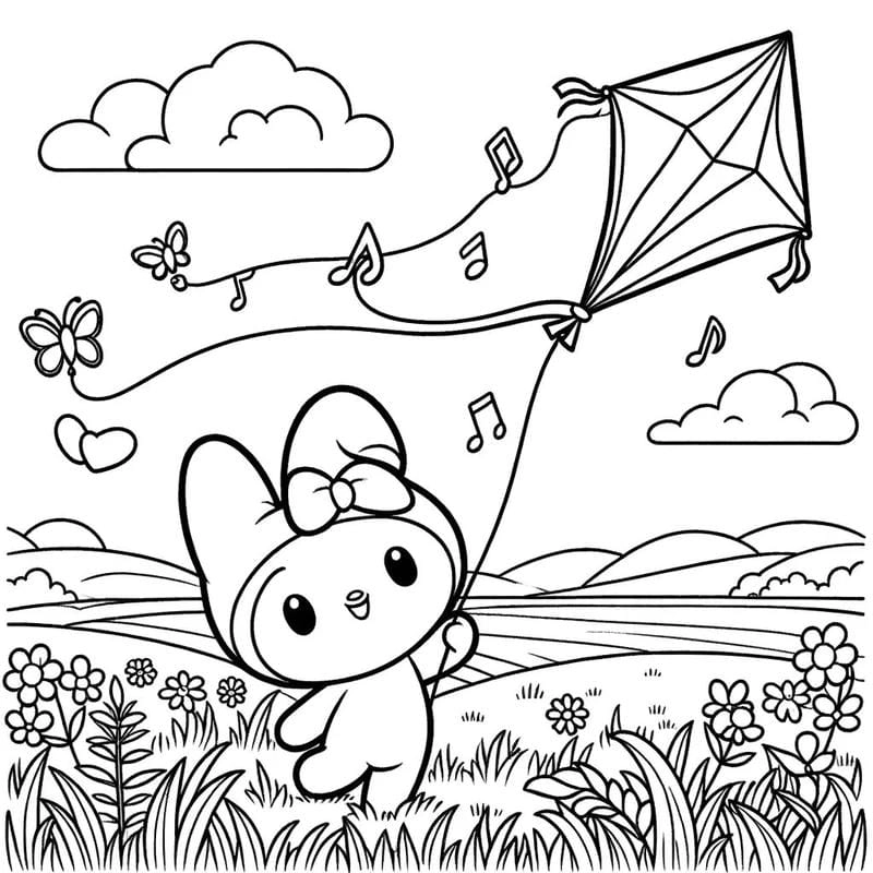 Gợi ý tranh tô màu my melody cho bé gái