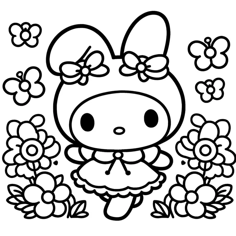 Chọn ngay tranh tô màu my melody cute siêu xinh