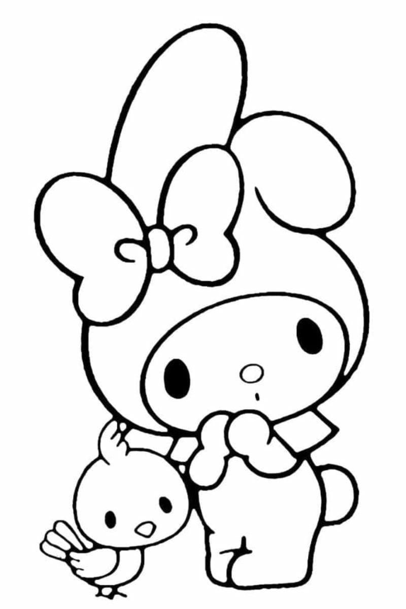 Bé gái yêu thích tranh tô màu my melody