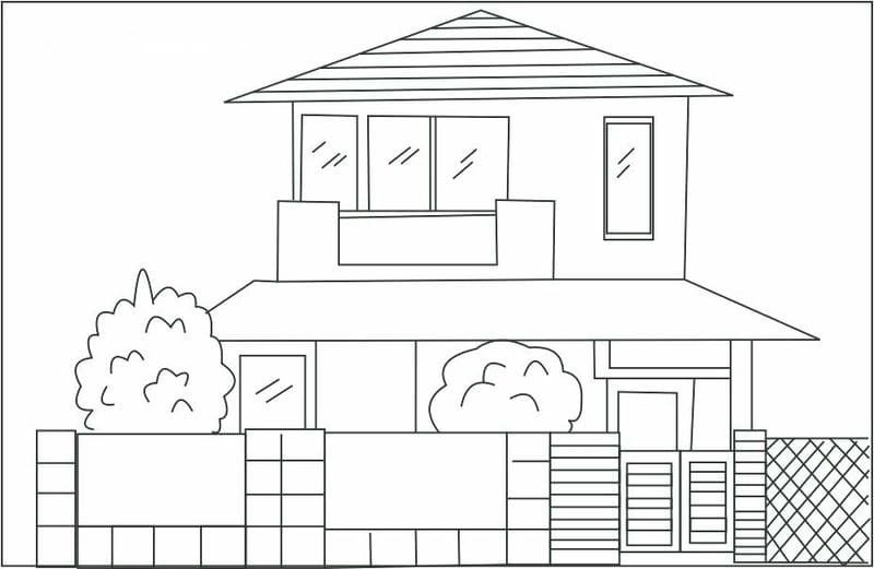 Sáng tạo cùng tranh tô màu ngôi nhà búp bê đáng yêu
