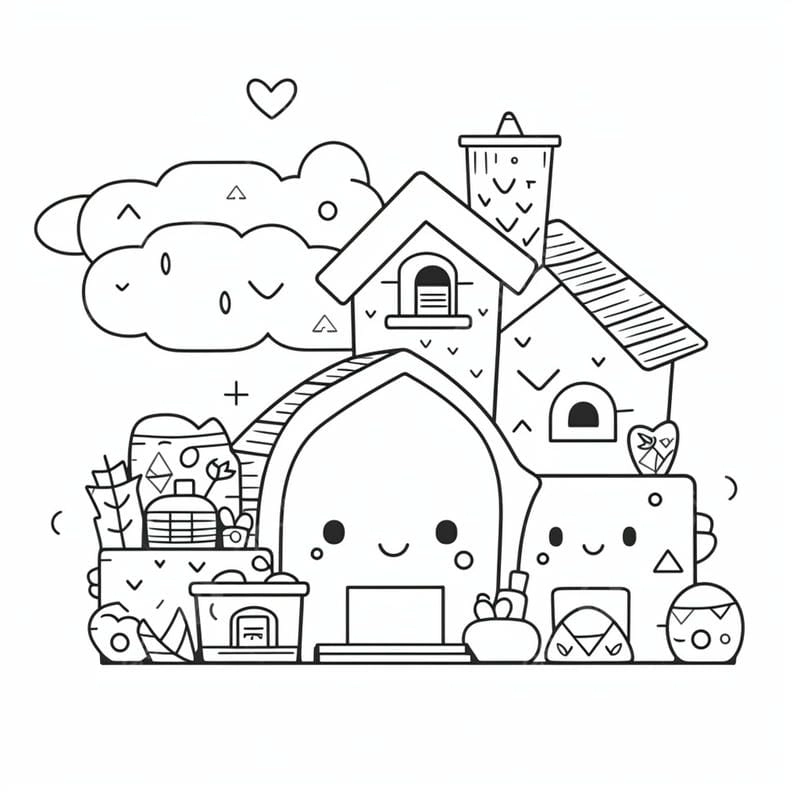 Khám phá bộ tranh tô màu ngôi nhà halloween rùng rợn dễ thương