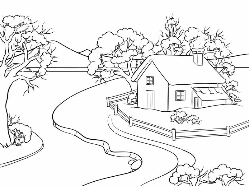 Cảm nhận bình yên với tranh tô màu phong cảnh chill