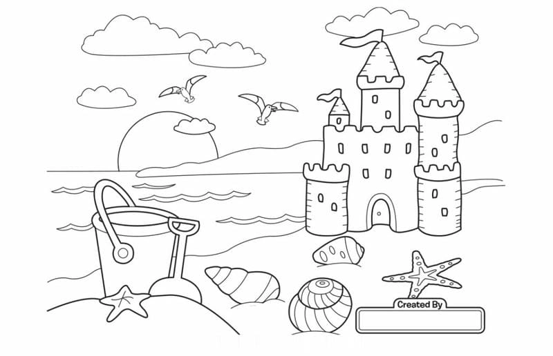 Giải nhiệt ngày nóng cùng tranh tô màu phong cảnh bãi biển