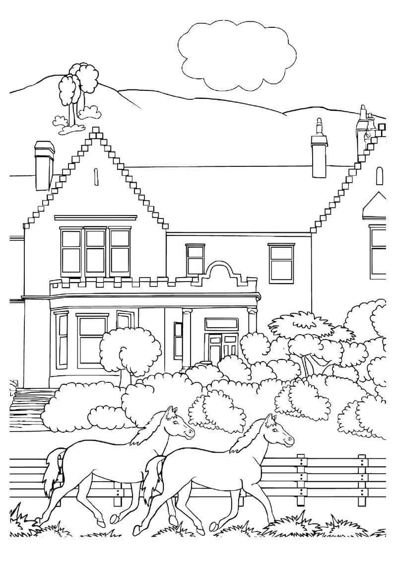 Trải nghiệm tuyết trắng qua tranh tô màu phong cảnh mùa đông