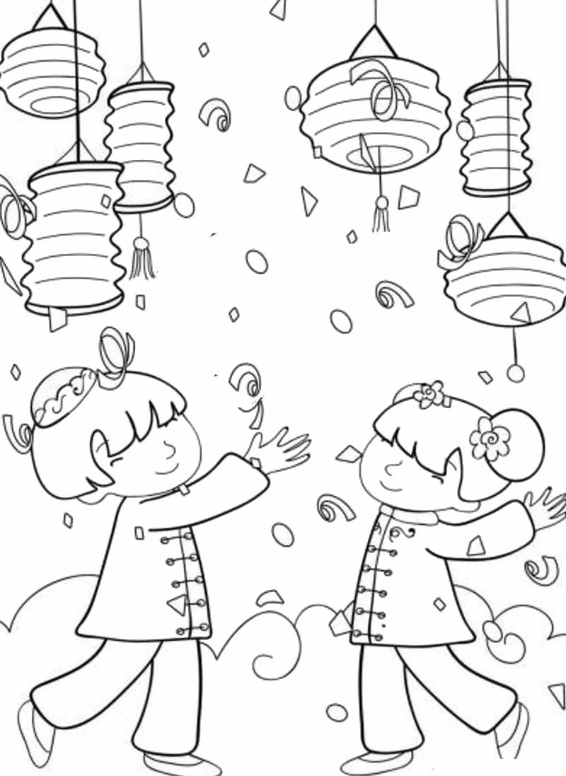 Rộn ràng không khí tranh tô màu phong cảnh ngày tết