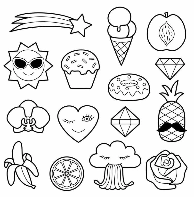 Thỏa sức sáng tạo với không màu tranh tô màu sticker cute