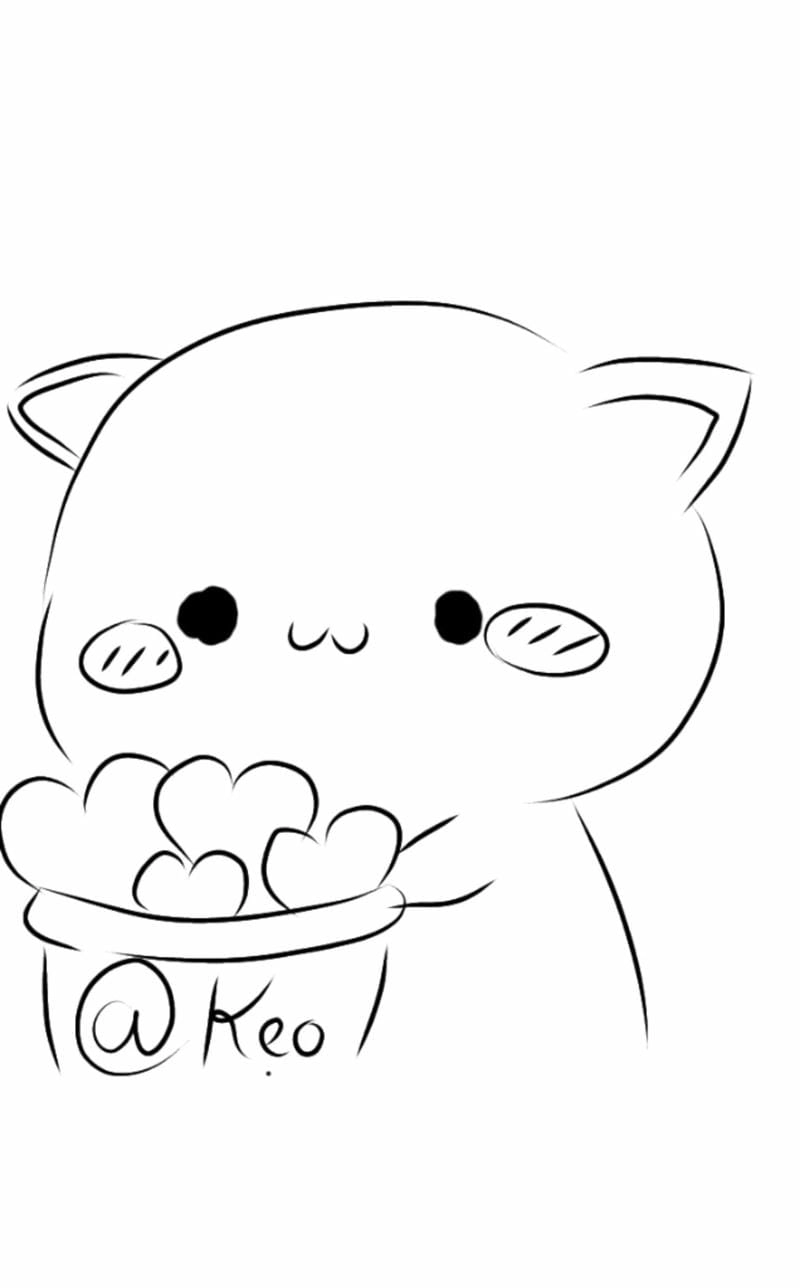 Tô điểm ngày mới với tranh tô màu sticker cute mèo
