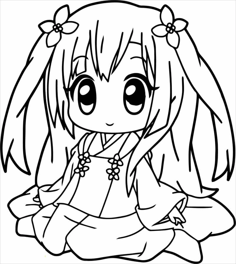 Bé mê mẩn chibi tranh tô màu sticker cute ngộ nghĩnh