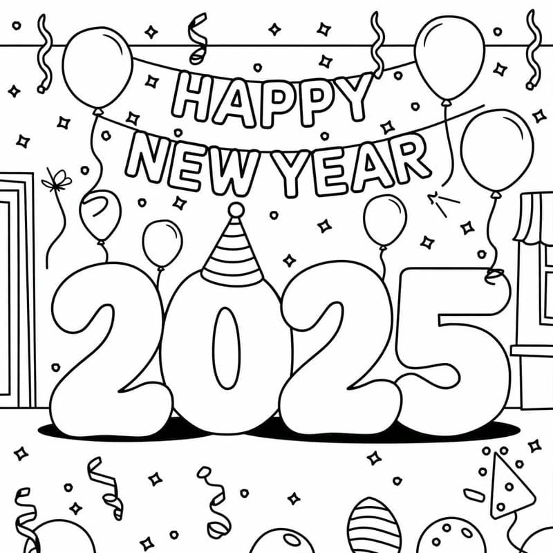 Tranh tô màu tết 2025 rực rỡ cho bé