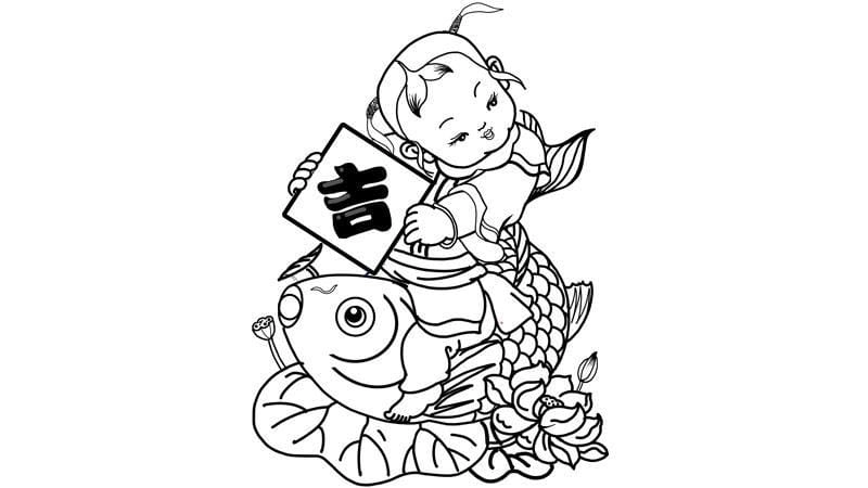 Tìm hiểu nét văn hóa qua tranh tô màu về tết