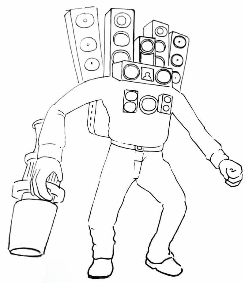 Bé yêu thích tô màu titan cameraman v2 mỗi ngày