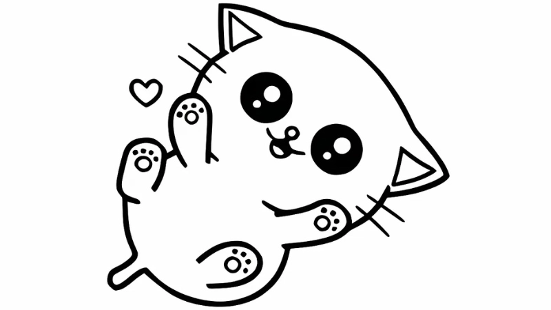 Hình ảnh con mèo cho trẻ tô màu sinh động dễ thương dễ tải