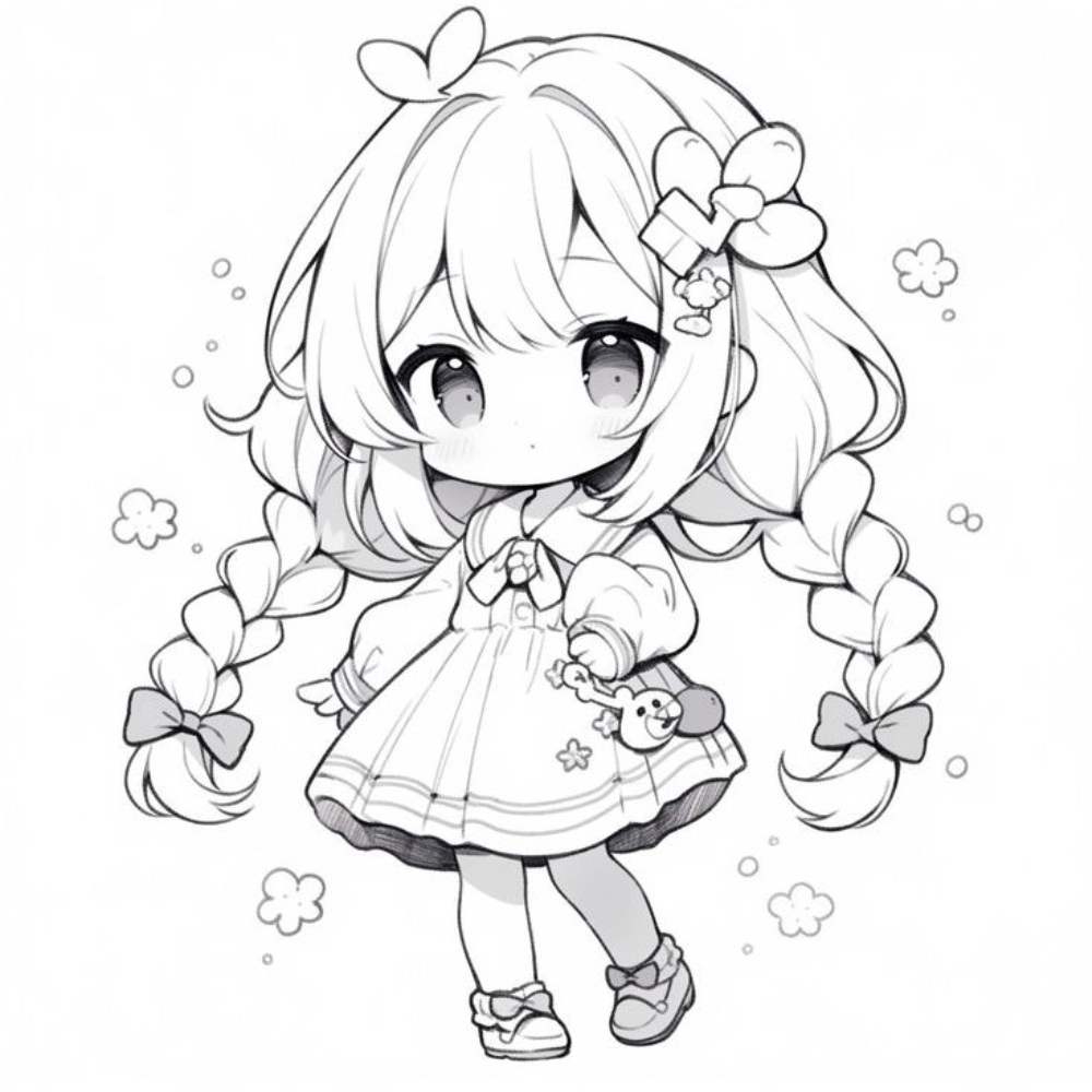 Xem ngay ảnh anime nữ chibi cute dễ vẽ hot
