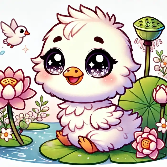 Mẫu vẽ con vịt cute chibi đẹp